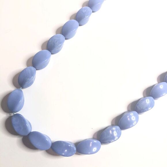 197 Monet Blue twisted bead gold tone clasp signed 36" long - Picture 1 of 3
